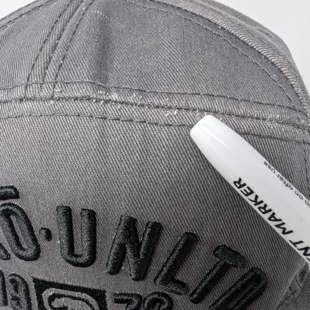 Ecko Unltd Gray Flat Brim Snapback Hat Y2K Vintage Rhino Logo 1972 - Picture 7 of 16